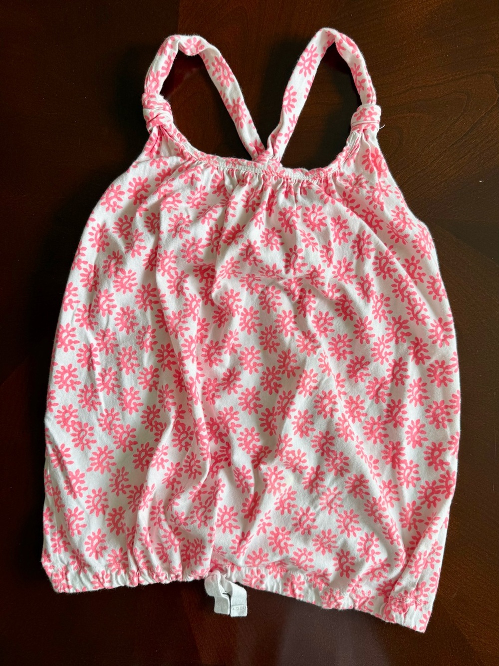 Crewcuts pink white coral pattern tank Sz8